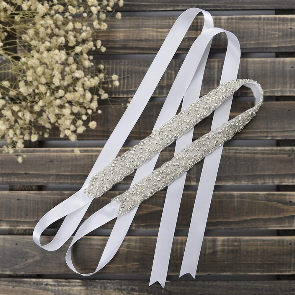 Classy Silver Rhinestone Sash - image 3